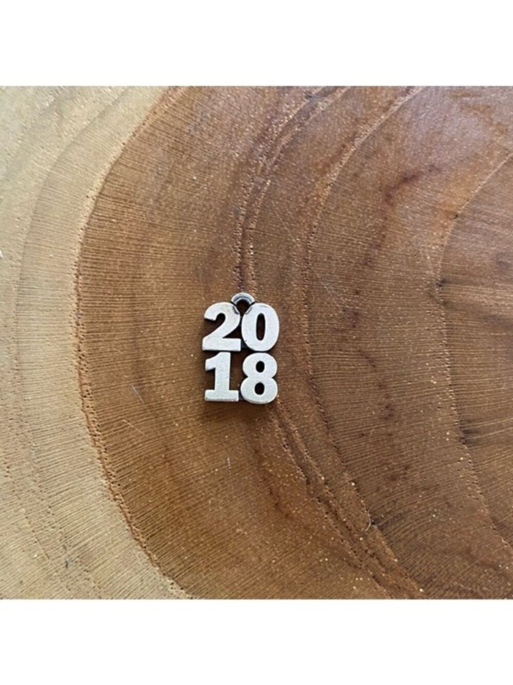 RETIRED James Avery 2018 Stacked Year Charm, Sterling Silver